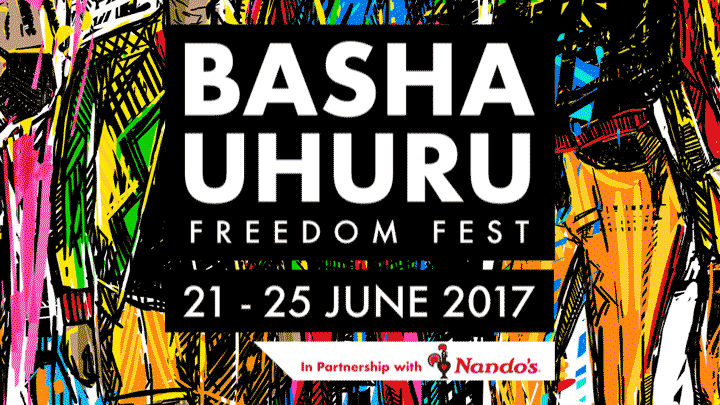 Basha Uhuru Freedom Fest event banner: 21 to 25 June 2017, in partnership with Nando's