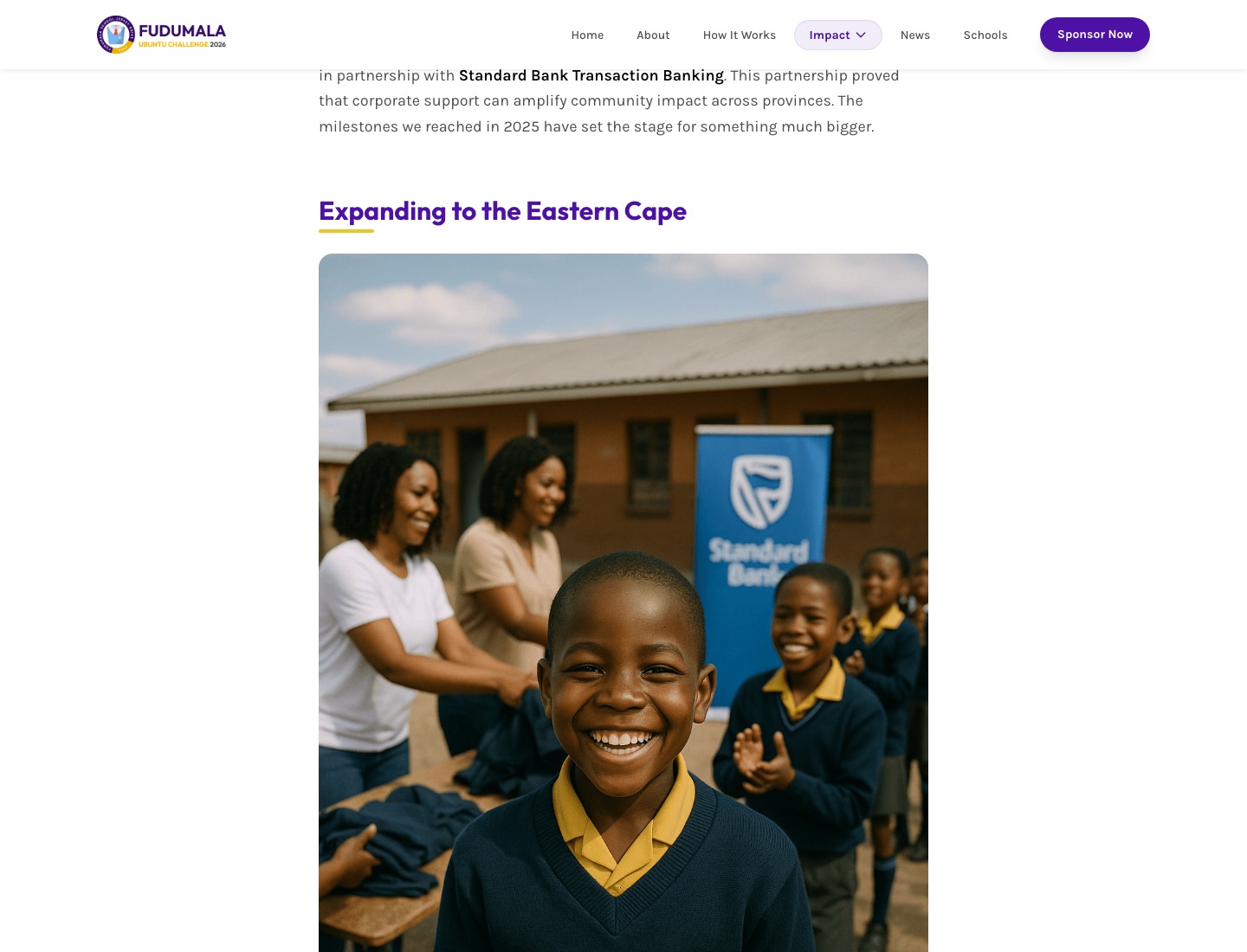 Fudumala 2025 Eastern Cape expansion: smiling learner at jersey handover